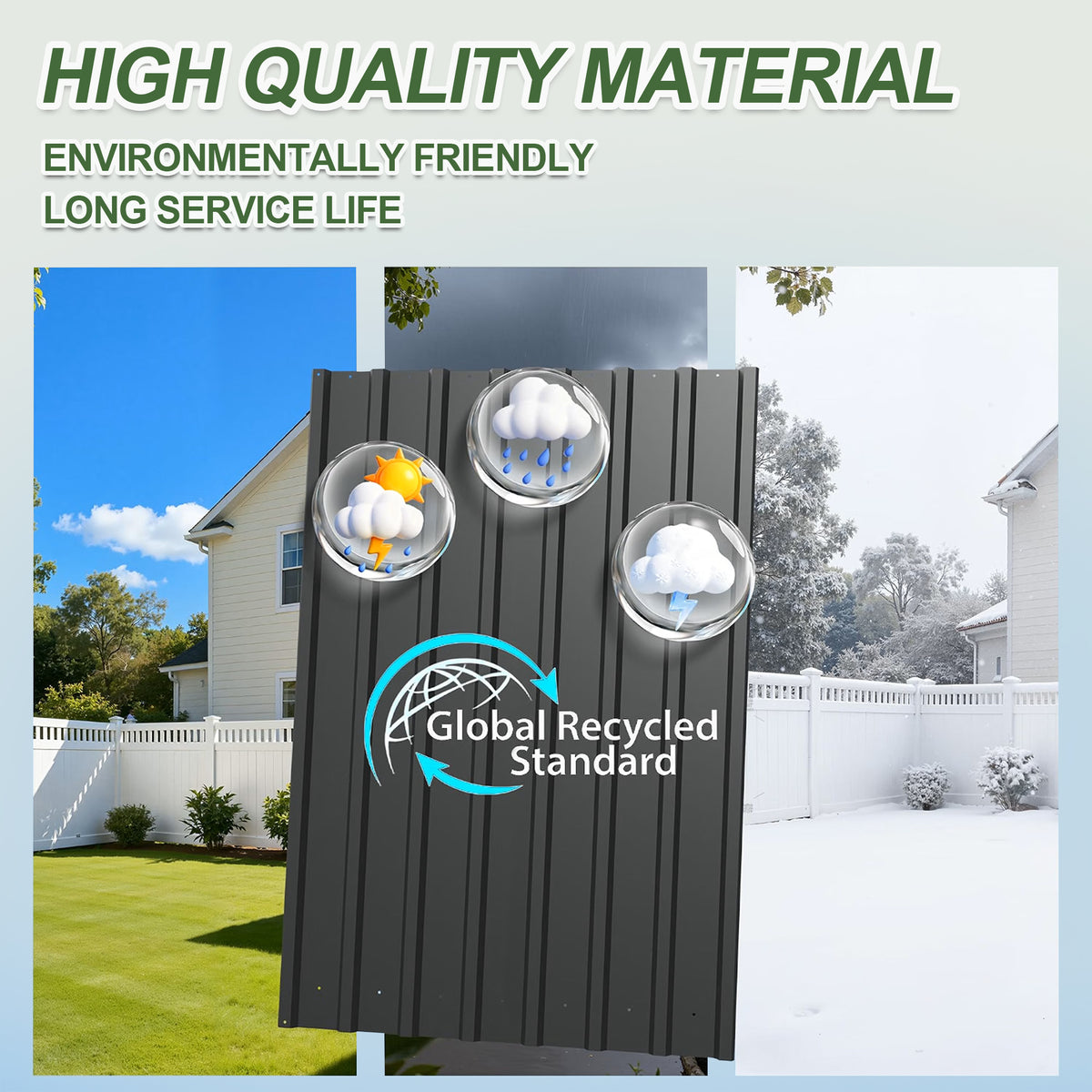 Patioslife Metal Garden Shed – Galvanised Steel Outdoor Storage Shed, All-Weather Backyard Storage Unit