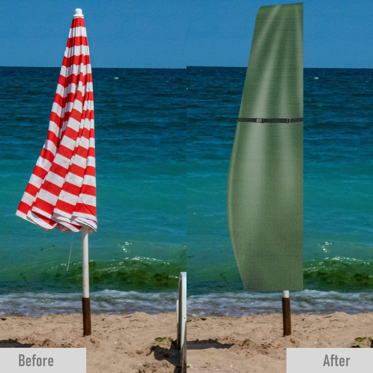 Patioslife Neween™ | Cantilever Parasol Cover with Rod – Heavy Duty Waterproof & Windproof Umbrella Cover, Fits 2-3m Outdoor Parasols, with Storage Bag