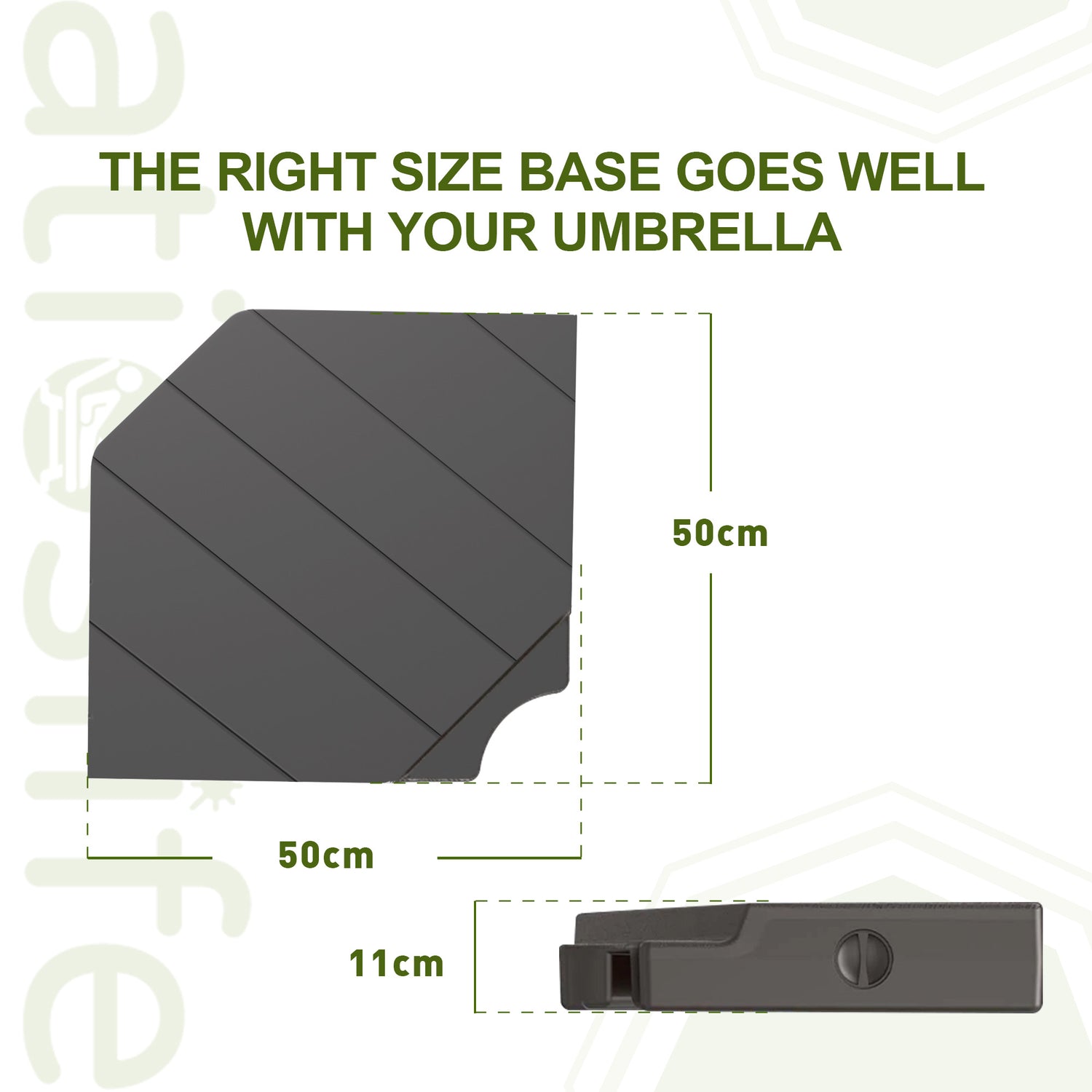Patioslife 160kg Medium Base for Aegis Pro™ 10ft Round Cantilever Umbrella-4pcs