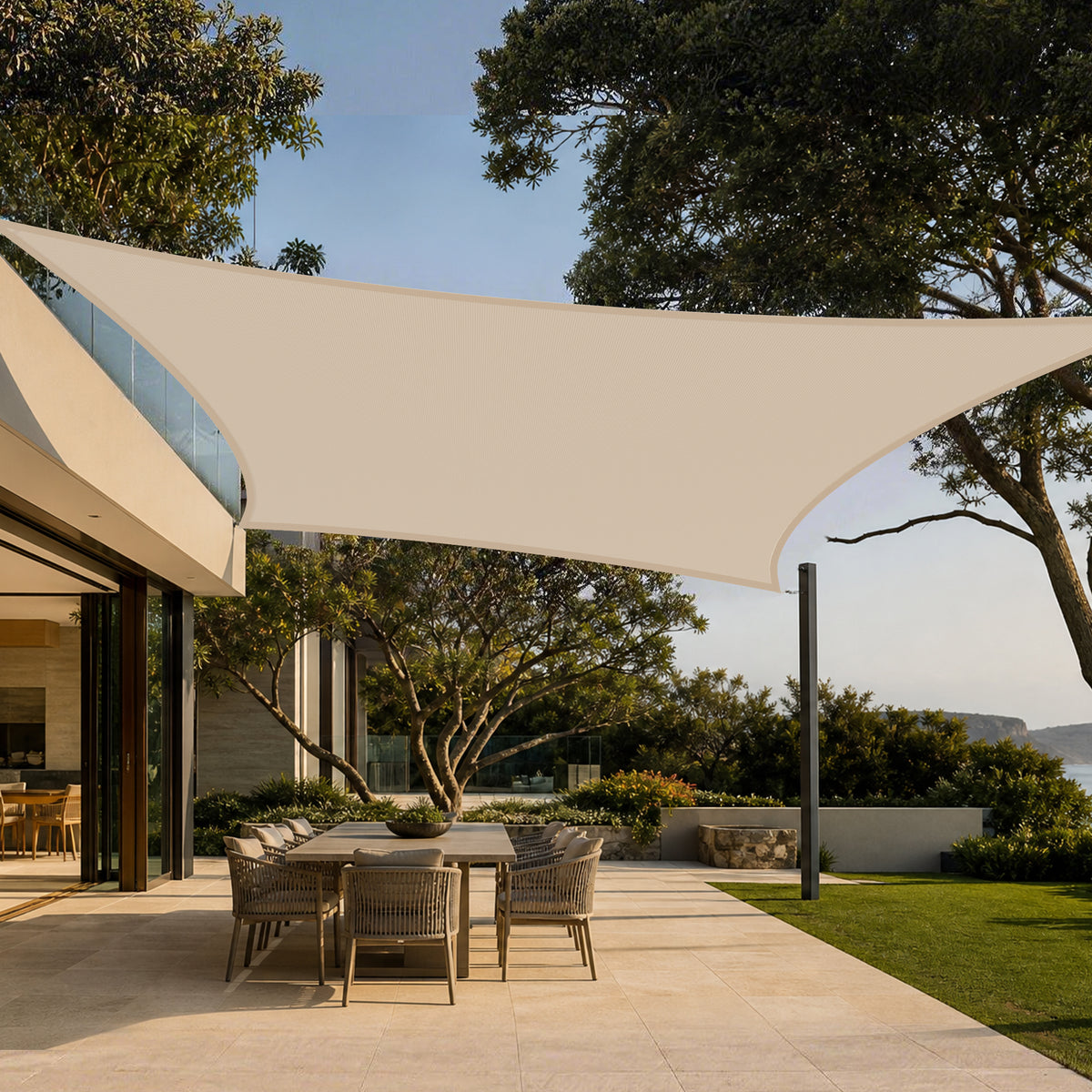 Patioslife Shade Sail – UV Protection, Reinforced Edges & Durable D-Rings for Patio, Garden, Deck & Pool