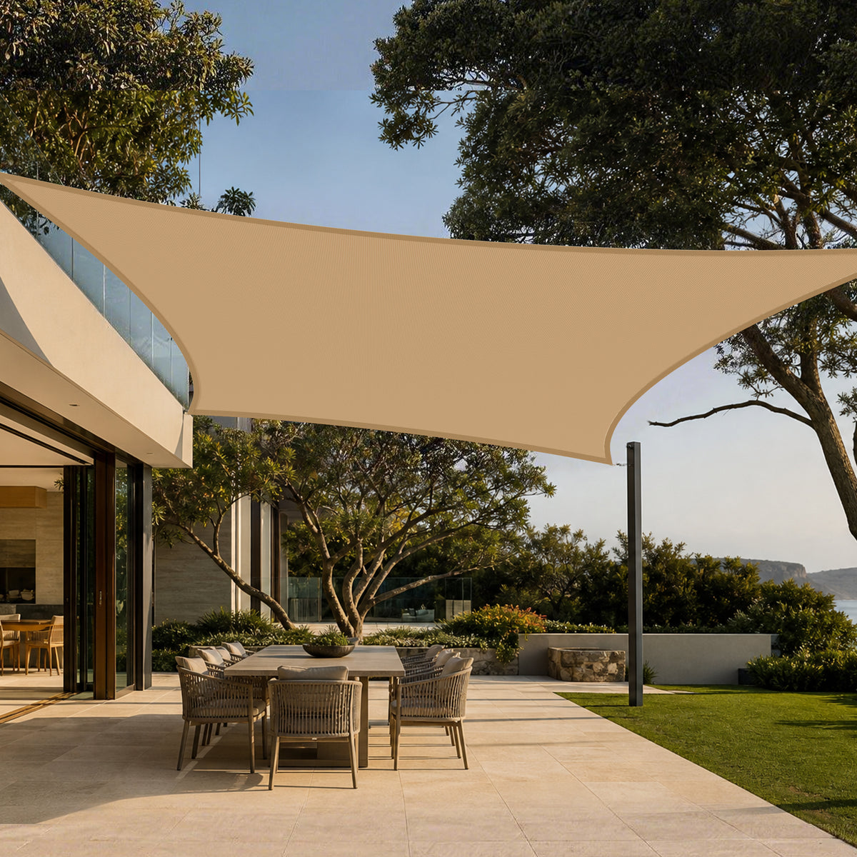 Patioslife Shade Sail – UV Protection, Reinforced Edges & Durable D-Rings for Patio, Garden, Deck & Pool