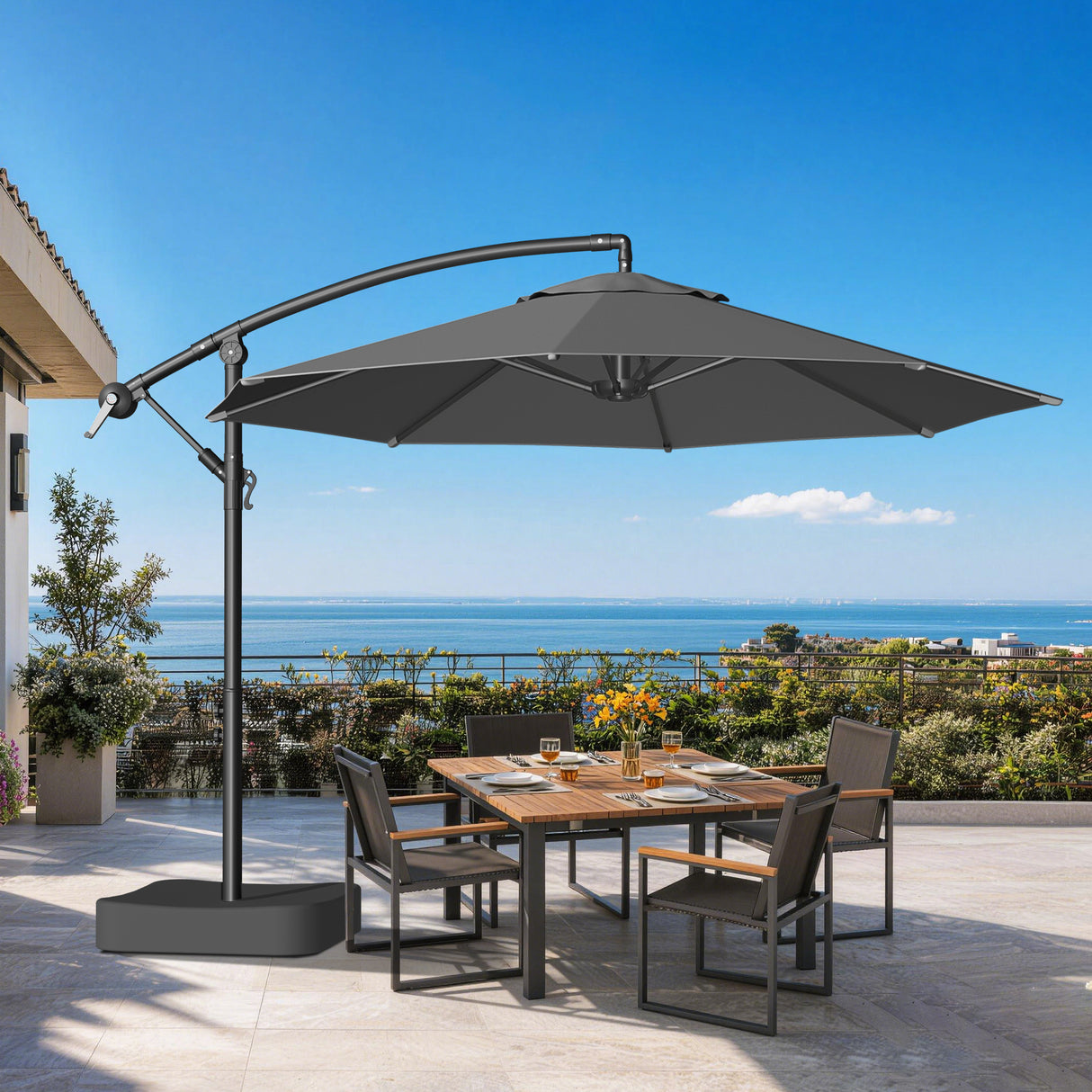 Patioslife Heavy Duty 3.0M Cantilever Umbrella with Base – Premium Outdoor Shade for Patio, Alfresco & Backyard Living
