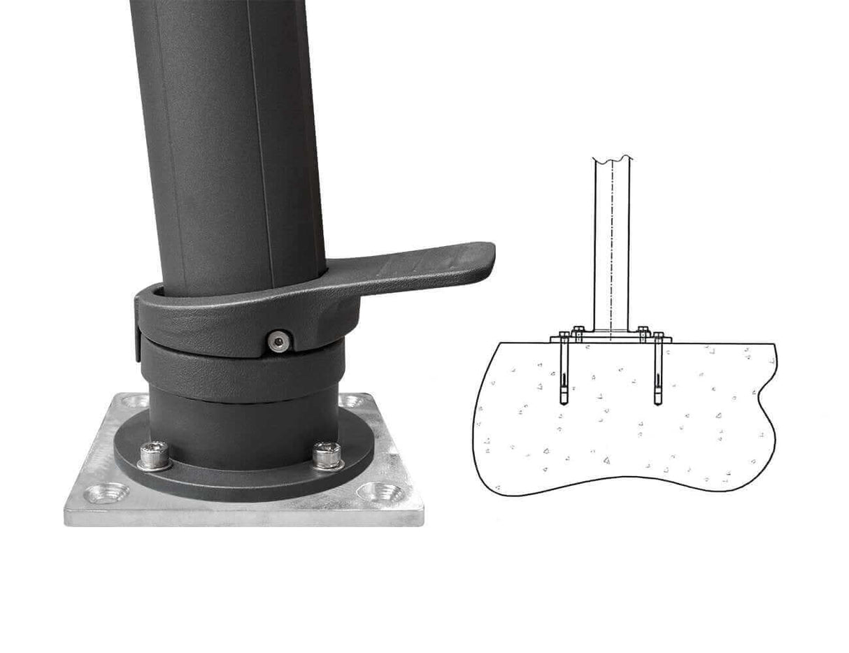 Concrete Patio Installation Kit  For Patioslife Aegis Series Cantilever Umbrella