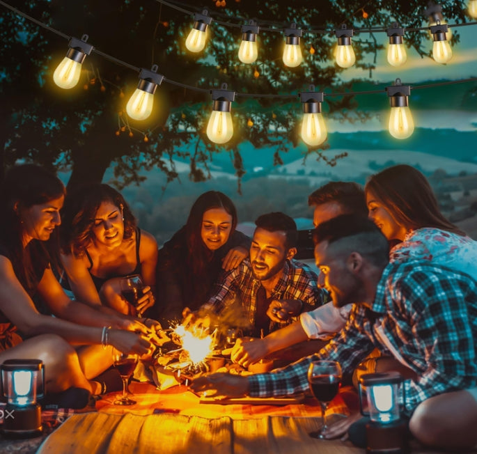 Patioslife™| 30M Outdoor Festoon Lights – 1 Pack String Lights with 30+2 S14 LED Bulbs, Waterproof & Shatterproof, 2700K Warm White Light for Party, Garden, Yard