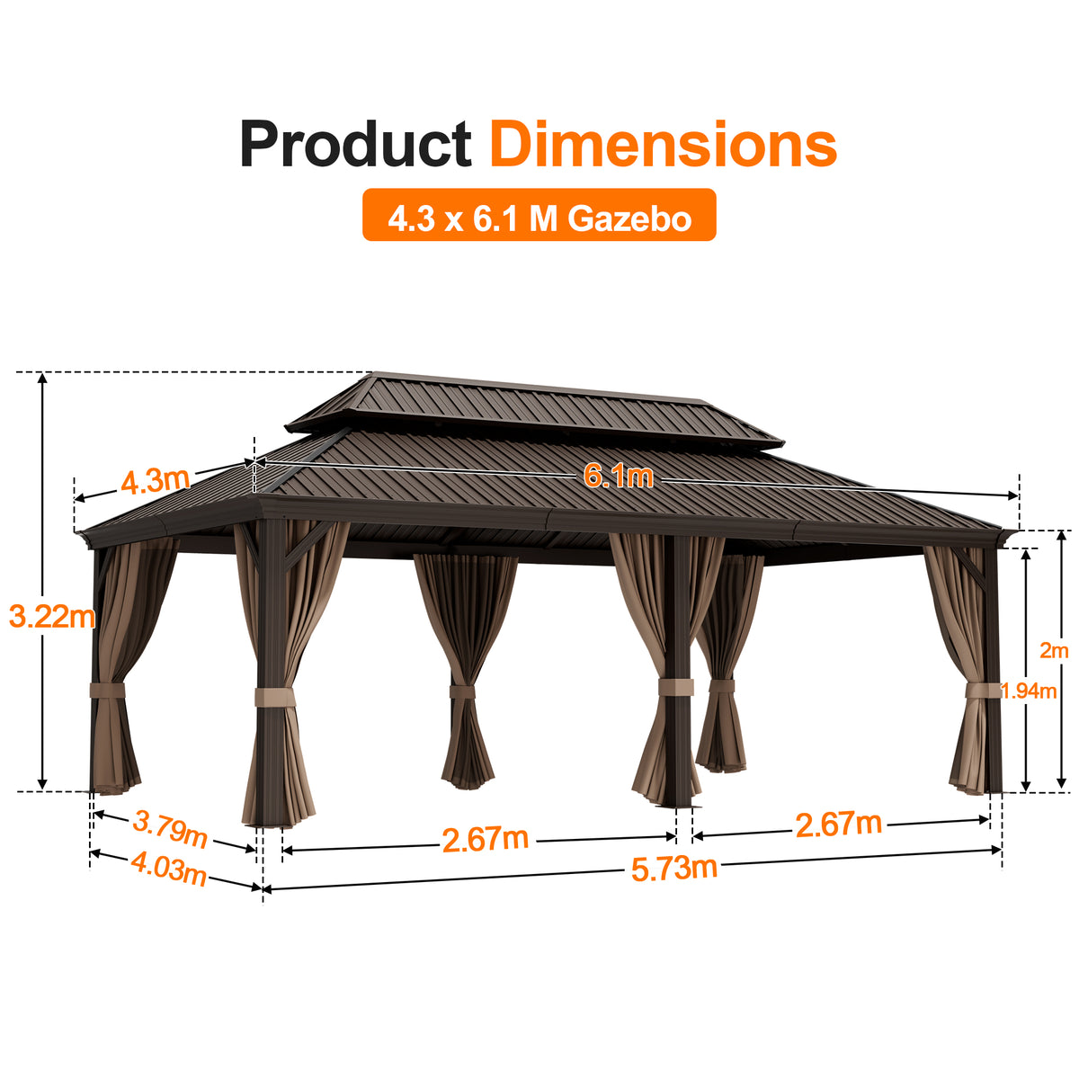 Patioslife Luxury Haven Coastal Hardtop Gazebo | Designed for Australian Outdoor Conditions with 120×120mm Aluminium Posts, Drainage Gutters, Double Vented Roof & Curtains