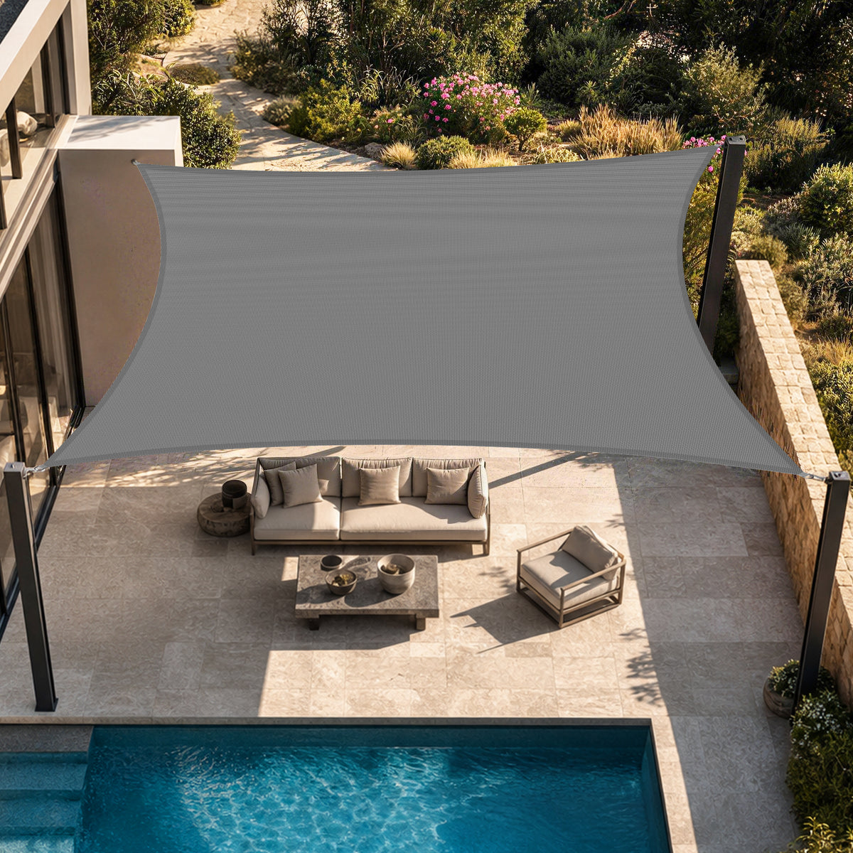Patioslife Shade Sail – UV Protection, Reinforced Edges & Durable D-Rings for Patio, Garden, Deck & Pool