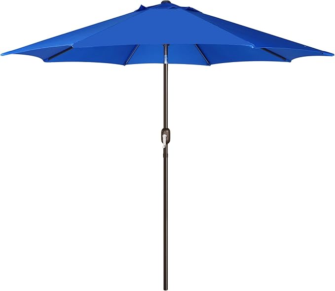 Patioslife Outdoor Market Breeze™ Patio Outdoor Umbrella with 8 Sturdy Ribs Push Button Tilt and Crank