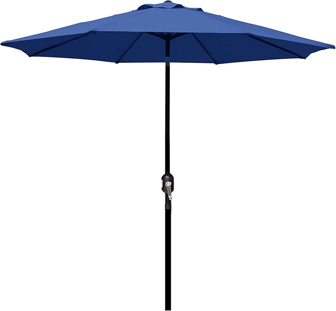 Patioslife Outdoor Market Breeze™ Patio Outdoor Umbrella with 8 Sturdy Ribs Push Button Tilt and Crank