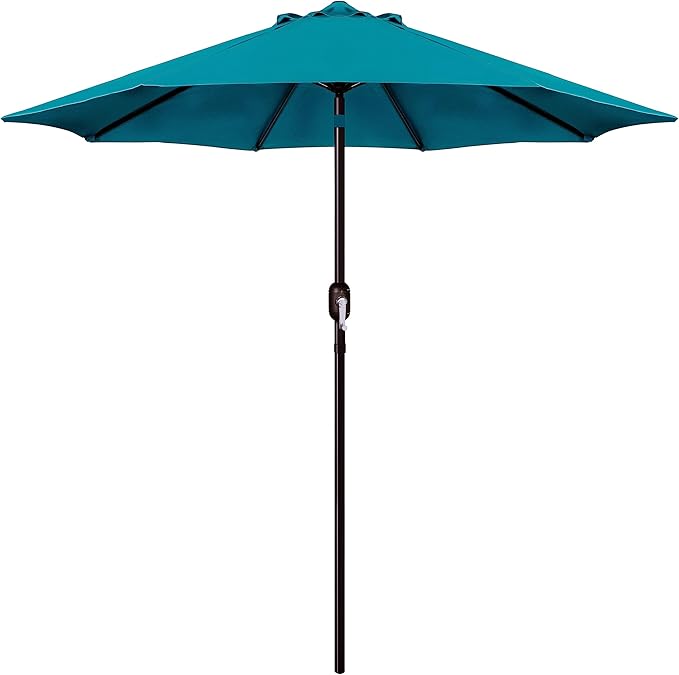 Patioslife Outdoor Market Breeze™ Patio Outdoor Umbrella with 8 Sturdy Ribs Push Button Tilt and Crank