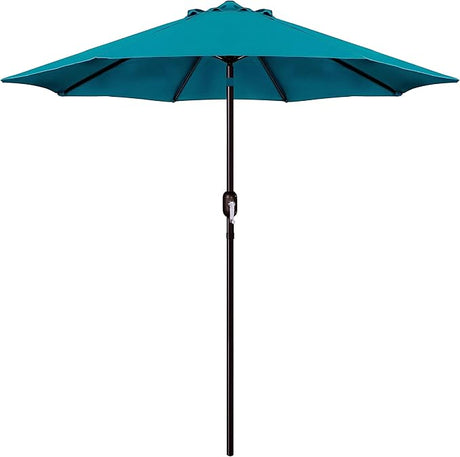 Patioslife Outdoor Market Breeze™ Patio Outdoor Umbrella with 8 Sturdy Ribs  Push Button Tilt and Crank