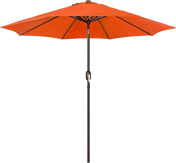 Patioslife Outdoor Market Breeze™ Patio Outdoor Umbrella with 8 Sturdy Ribs Push Button Tilt and Crank