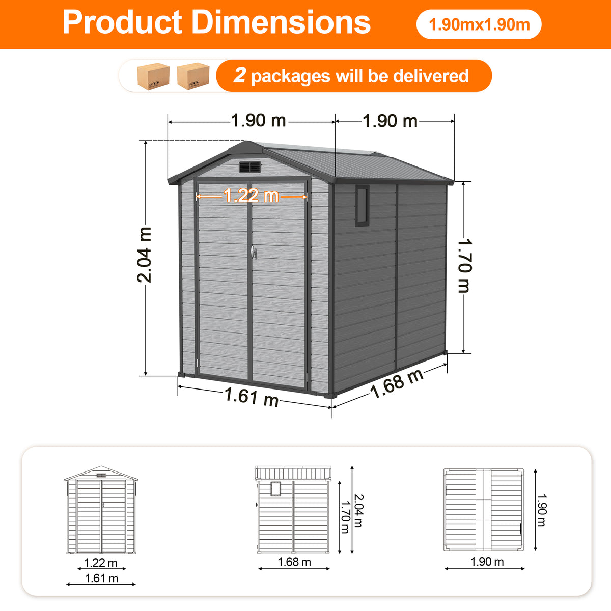 Patioslife YardVault Resin Garden Storage Shed with Bulid-in Floor, Lock & Window