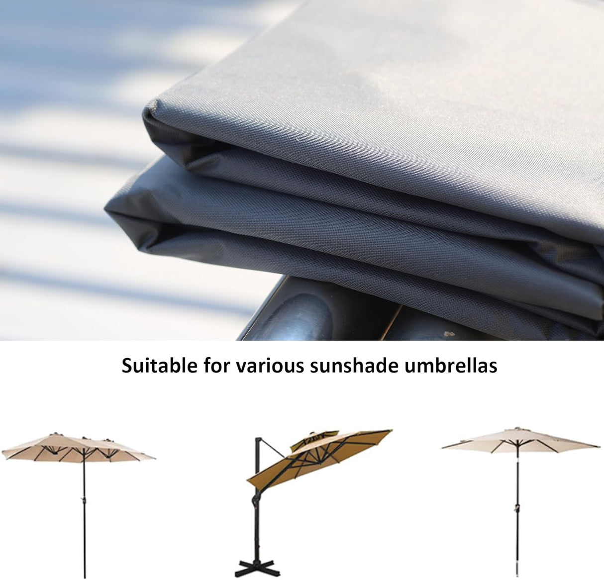 Patioslife All-Weather Patio Umbrella Cover – Waterproof, Dustproof, UV & Wind Resistant, Durable 600D Oxford Cloth, Fits Most Garden Umbrellas, All-Season Protection