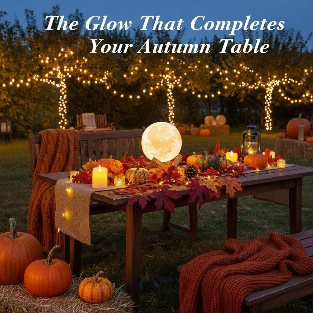 Patioslife,Moon Lamp,Modern LED Table Lamp,Dual Colour Light(White & Warm),Wooden Base,Adjustable Brightness,Rechargeable Design,Cordless Lamp,Bedroom Lighting,Patio Décor,Garden Light,Bar Lamp,Café Lighting,Camping Lamp,Portable Design,Ambient Lighting,Elegant Home Décor,Energy Efficient,Premium Lifestyle Accessory