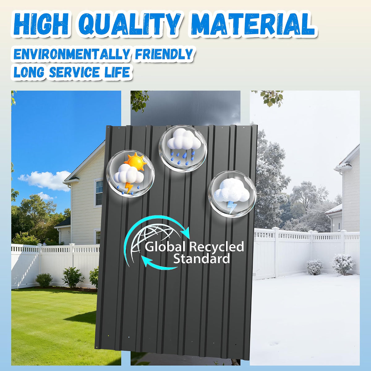 Patioslife Metal Garden Shed – Galvanised Steel Outdoor Storage Shed, All-Weather Backyard Storage Unit