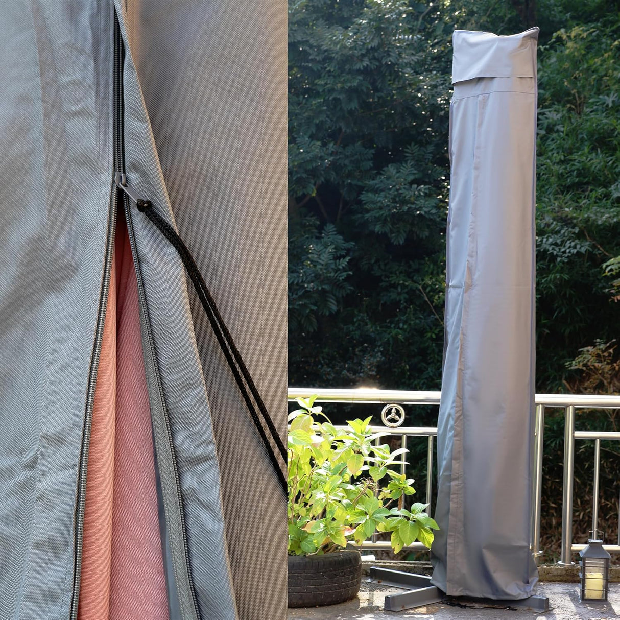 Patioslife All-Weather Patio Umbrella Cover – Waterproof, Dustproof, UV & Wind Resistant, Durable 600D Oxford Cloth, Fits Most Garden Umbrellas, All-Season Protection