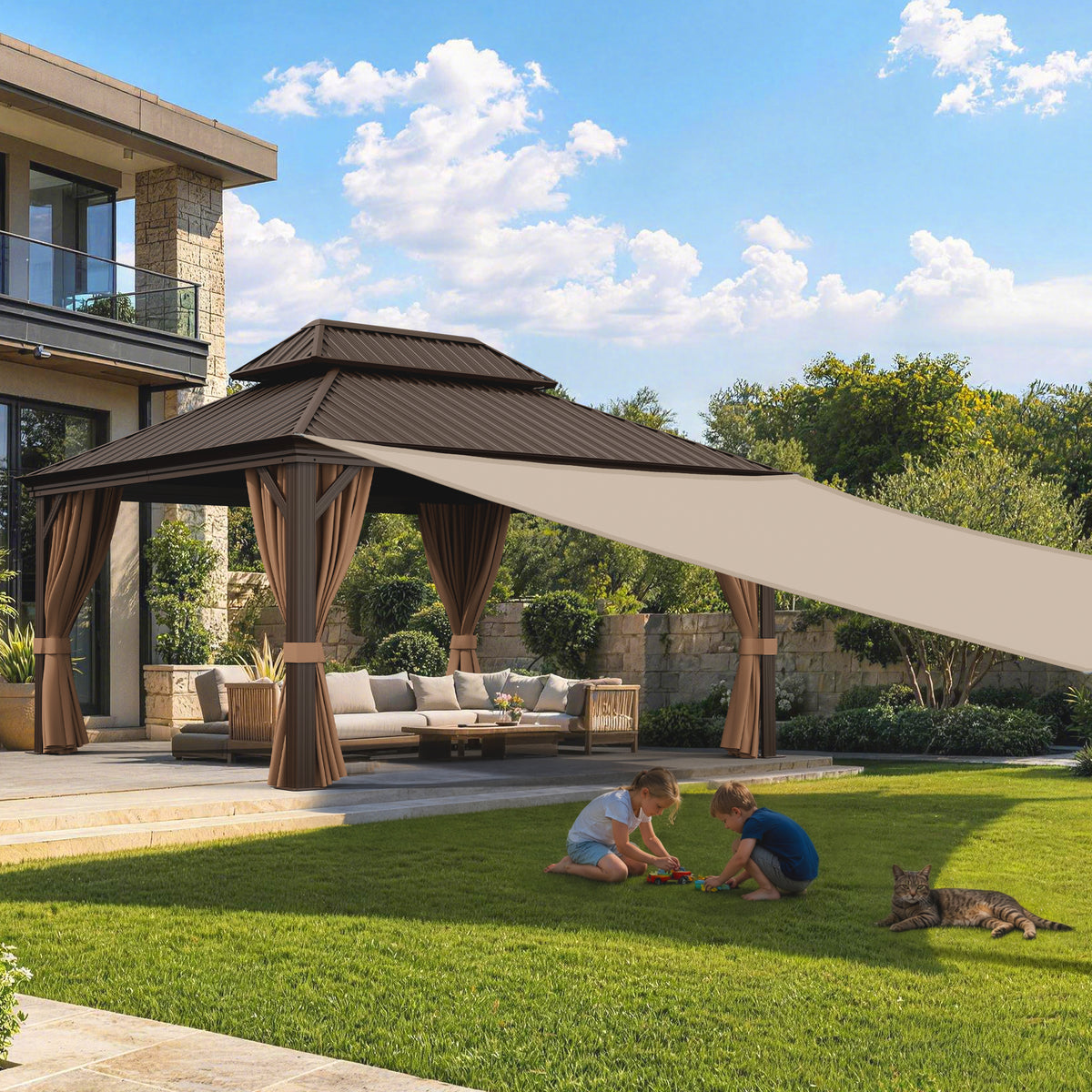 Patioslife Shade Sail – UV Protection, Reinforced Edges & Durable D-Rings for Patio, Garden, Deck & Pool