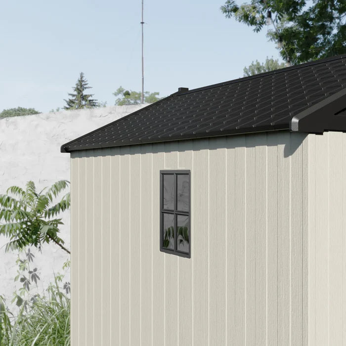 Premium Garden Shed with Floor Patioslife Kick-it ProLock™ Tool-Free Snap-Lock Resin – Weatherproof Outdoor Storage Shed with Floor, UV Resistant, Lockable Backyard Tool Shed for Tools, Bikes & Lawn Mower