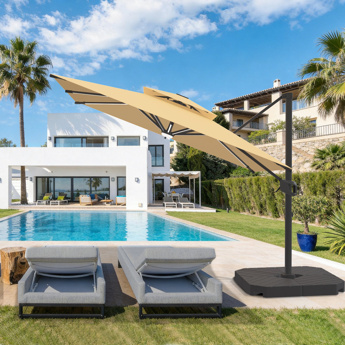 Patioslife 200kg Large Base for Aegis Series 2-Tier Cantilever Umbrella-4pcs