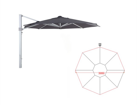 Patioslife Alabaster™ | Cantilever Umbrella with Full 360° Rotation, Wind Resistant up to 64km/h, UV & Weather Protection for Patios, Balconies & Poolside Areas
