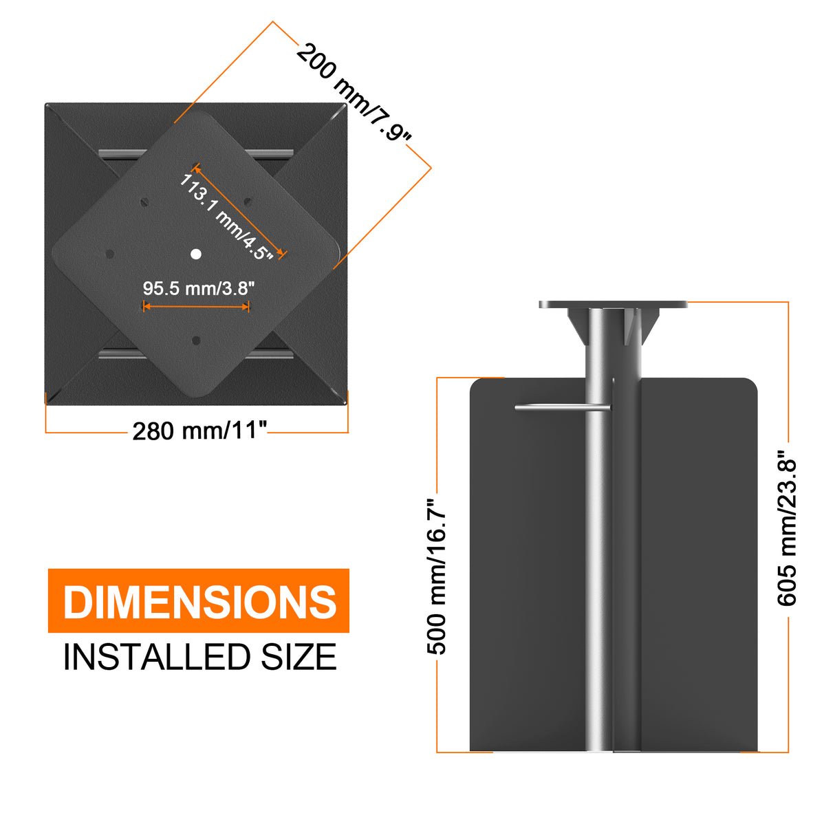 Patioslife Aegis Heavy Duty In-Ground Cantilever Umbrella Base – 61cm Deep Dual-Coated Steel – High-Wind Stability & Secure Outdoor Mount for Patios, Gardens & Concrete Surfaces