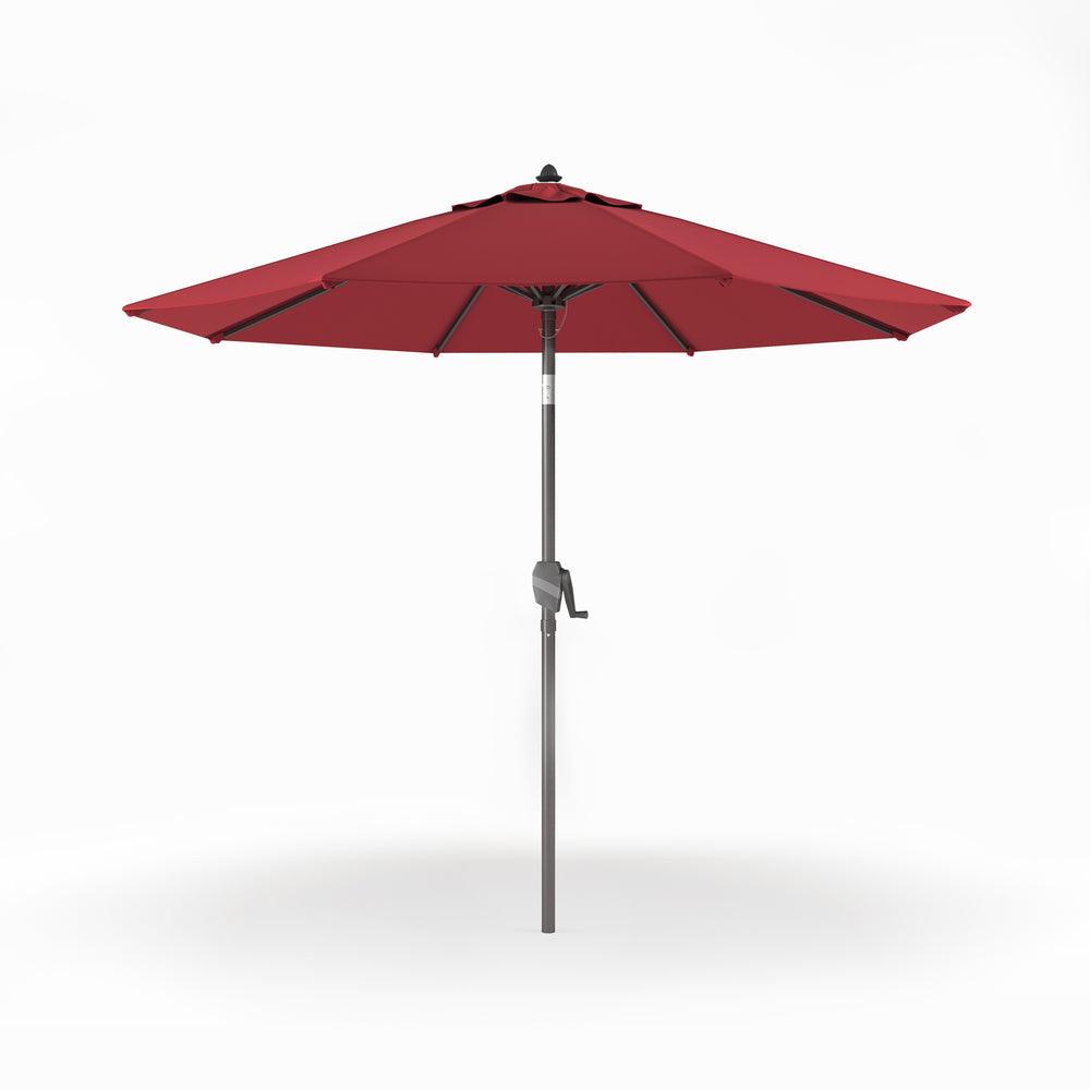 Patioslife Solara red market umbrella with UV-resistant canopy and reinforced aluminium frame for patio and garden shade