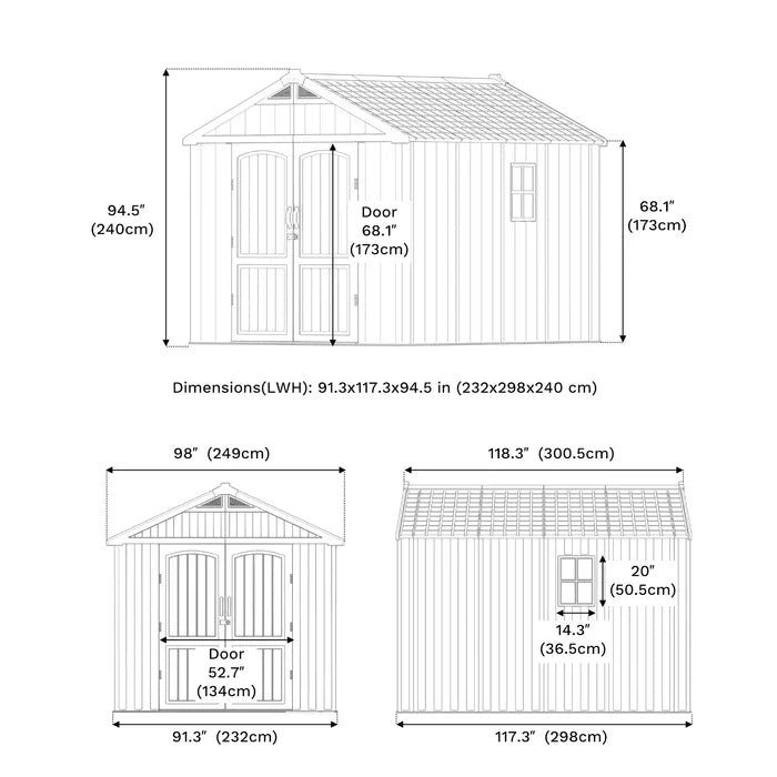 Premium Garden Shed with Floor Patioslife Kick-it ProLock™ Tool-Free Snap-Lock Resin – Weatherproof Outdoor Storage Shed with Floor, UV Resistant, Lockable Backyard Tool Shed for Tools, Bikes & Lawn Mower