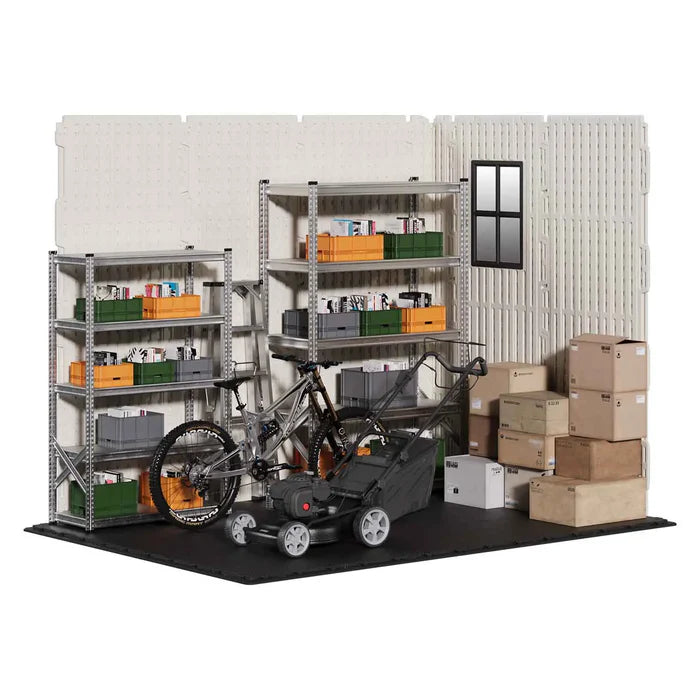 Premium Garden Shed with Floor Patioslife Kick-it ProLock™ Tool-Free Snap-Lock Resin – Weatherproof Outdoor Storage Shed with Floor, UV Resistant, Lockable Backyard Tool Shed for Tools, Bikes & Lawn Mower