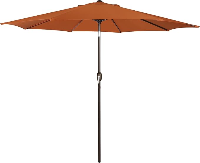 Patioslife Market Breeze rust outdoor umbrella with 8 rib canopy for patio and alfresco dining shade