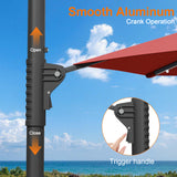 Patioslife Aegis Pro All-in-One Shade Round Cantilever Patio Umbrella with solar LED lights | Premium Cover | Large Base