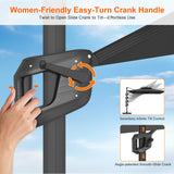 Patioslife Aegis Pro Cantilever Umbrella with Cross Base — Heavy-Duty Frame & Powder-Coated Aluminium Pole for Garden & Patio