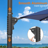 Patioslife Aegis Pro All-in-One Shade Round Cantilever Patio Umbrella with solar LED lights | Premium Cover | Large Base
