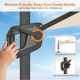 Patioslife Aegis Pro Cantilever Umbrella with Cross Base — Heavy-Duty Frame & Powder-Coated Aluminium Pole for Garden & Patio