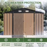 Patioslife Metal Garden Shed – Galvanised Steel Outdoor Storage Shed, All-Weather Backyard Storage Unit