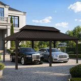 Patioslife 3.65 × 5.5 m Aluminium Carport – Fits SUV/Pickup, All-Weather Steel Roof Shelter