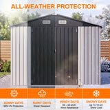 Patioslife YardVault Pro Heavy-Duty Galvanised Steel Garden Shed with Window & Lockable Door, Rust-Resistant Outdoor Tool Shed
