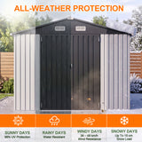 Patioslife YardVault Pro Heavy-Duty Galvanised Steel Garden Shed with Window & Lockable Door, Rust-Resistant Outdoor Tool Shed