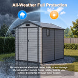 Patioslife YardVault Resin Garden Storage Shed with Bulid-in Floor, Lock & Window