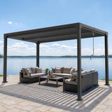 Patioslife Atlantic | Metal Louvred Pergola with Adjustable Roof, Freestanding Alfresco Shelter for Patio, Deck & Poolside