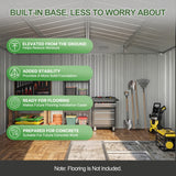 Patioslife Metal Garden Shed – Galvanised Steel Outdoor Storage Shed, All-Weather Backyard Storage Unit
