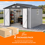 Patioslife YardVault Pro Heavy-Duty Galvanised Steel Garden Shed with Window & Lockable Door, Rust-Resistant Outdoor Tool Shed