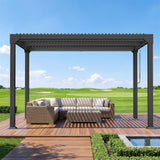 Patioslife Atlantic | Metal Louvred Pergola with Adjustable Roof, Freestanding Alfresco Shelter for Patio, Deck & Poolside
