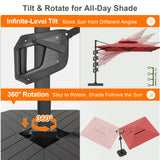 Patioslife Aegis Premium Cantilever Umbrella with Full-Rib LED Strip Lighting, Fibreglass Ribs, Powder-Coated Aluminium Pole— Luxury Garden & Patio Shade