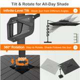 Patioslife Aegis Premium Cantilever Umbrella with Full-Rib LED Strip Lighting, Fibreglass Ribs, Powder-Coated Aluminium Pole— Luxury Garden & Patio Shade