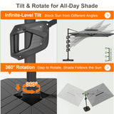 Patioslife Aegis Premium Cantilever Umbrella with Full-Rib LED Strip Lighting, Fibreglass Ribs, Powder-Coated Aluminium Pole— Luxury Garden & Patio Shade