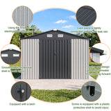 Patioslife YardVault Pro Heavy-Duty Galvanised Steel Garden Shed with Window & Lockable Door, Rust-Resistant Outdoor Tool Shed