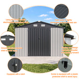 Patioslife YardVault Pro Heavy-Duty Galvanised Steel Garden Shed with Window & Lockable Door, Rust-Resistant Outdoor Tool Shed