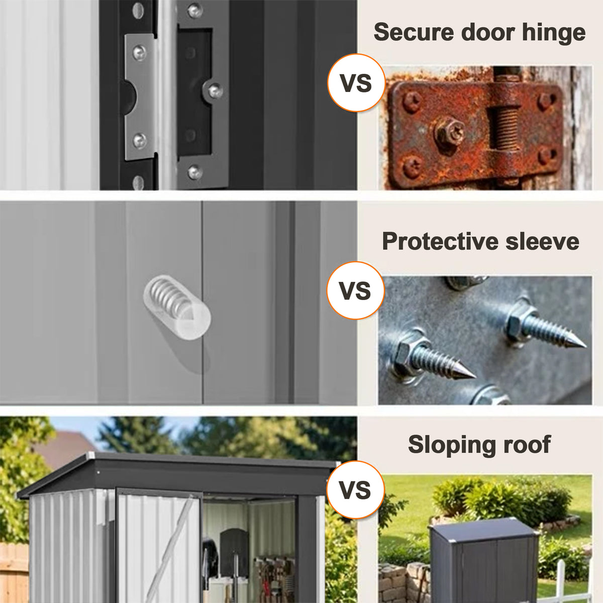 Patioslife YardVault Pro Heavy-Duty Galvanised Steel Garden Shed with Window & Lockable Door, Rust-Resistant Outdoor Tool Shed