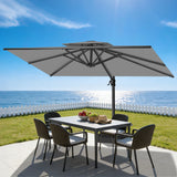 Patioslife Aegis Pro Cantilever Umbrella with Cross Base — Heavy-Duty Frame & Powder-Coated Aluminium Pole for Garden & Patio
