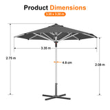 Patioslife Outdoor Umbrella — Square & Round | Heavy-Duty Aluminium Pole, Double-Vented Canopy | 2.7m, 3m & 3.35m